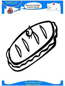 Çocuklar İçin Sandwich Boyama Sayfaları 